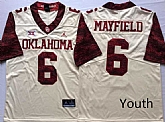 Youth Oklahoma Sooners 6 Baker Mayfield White 47 Game Winning Streak College Football Jersey